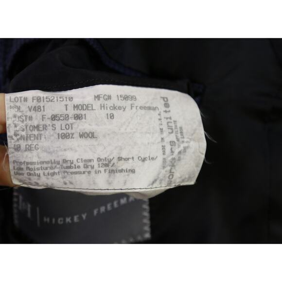 Hickey Freeman Blue Blazer Houndstooth Wool Sportcoat Jacket 40R - Picture 8 of 8